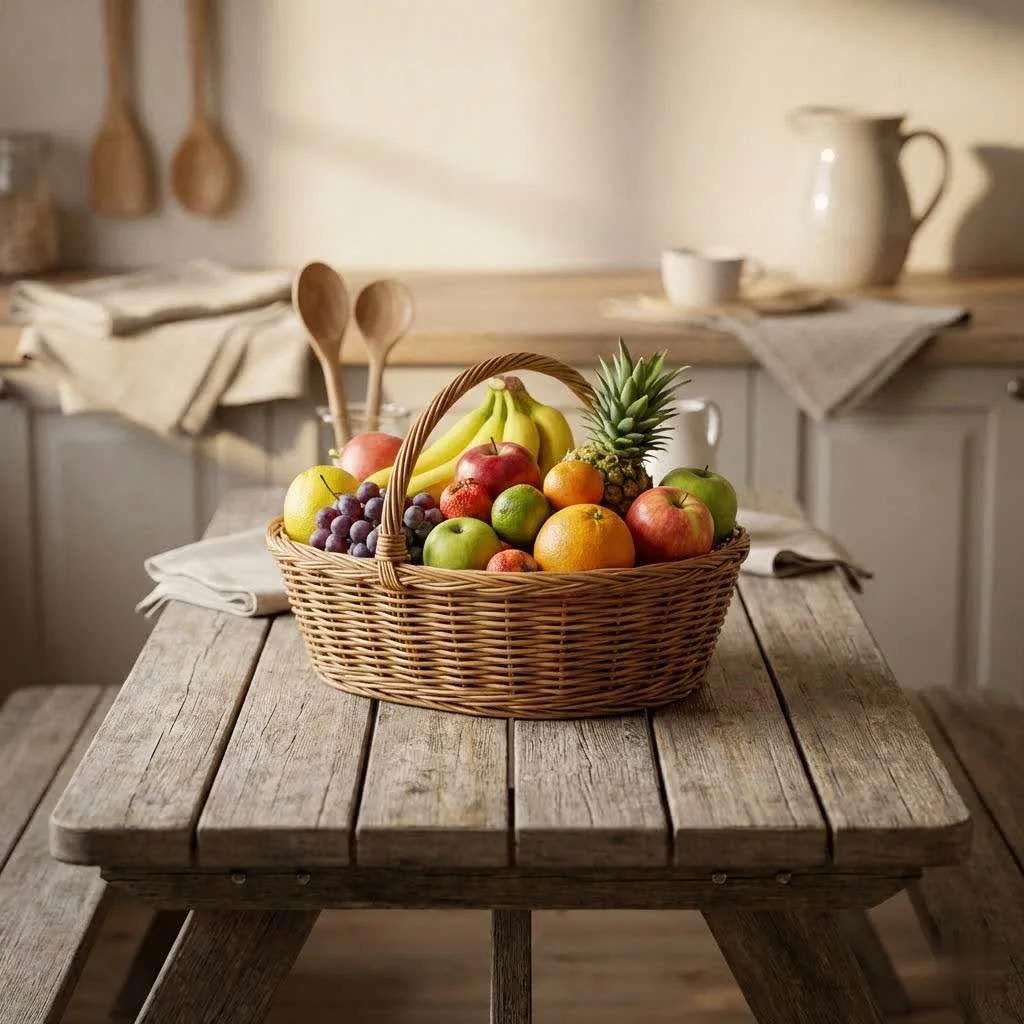 Assortment of chocolate covered fruit in a basket